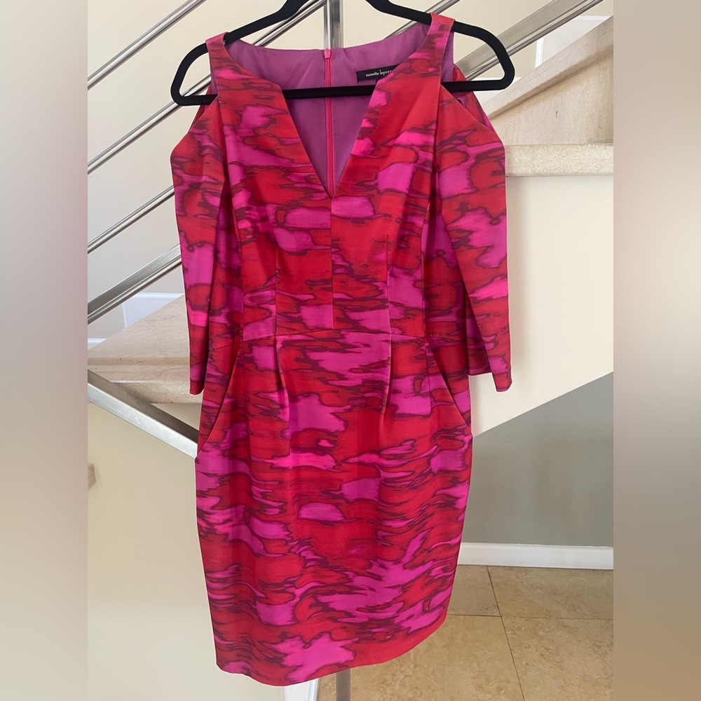 Vintage Elegant Pink and Red Women's Dress